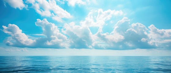 Tranquil Blue Sky Overlapping Calm Ocean