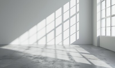 Modern Empty Room with Sunlight and Shadows