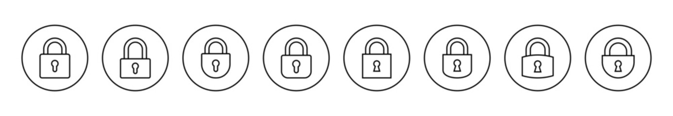 Lock icon set vector. Padlock sign and symbol. Encryption icon. Security symbol