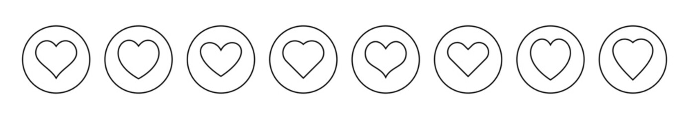 Love icon set vector. Heart sign and symbol. Like icon vector.