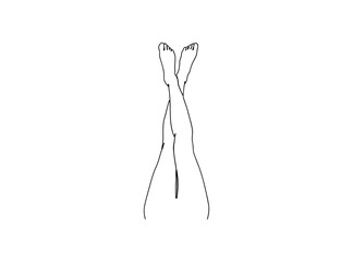 Woman Legs Single Line Drawing Ai, EPS, SVG, PNG, JPG zip file