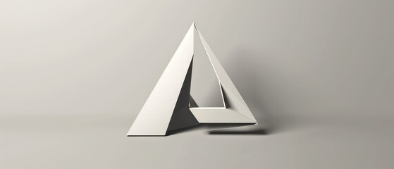 Modern Abstract White Triangular Sculpture Art