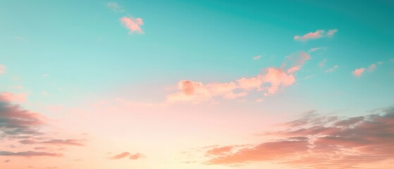 Serene Sunset Sky with Soft Pink Clouds