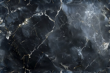 Sleek black marble texture. Seamless pattern, endless. Created with generative AI.