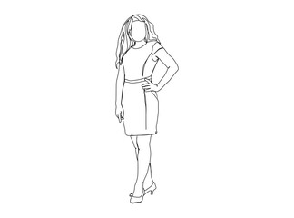 Woman, Girl Dresses, Clothing Single Line Drawing Ai, EPS, SVG, PNG, JPG zip file