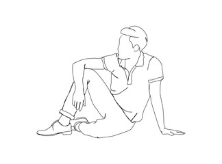 Man, Boy Dresses, Clothing Single Line Drawing Ai, EPS, SVG, PNG, JPG zip file