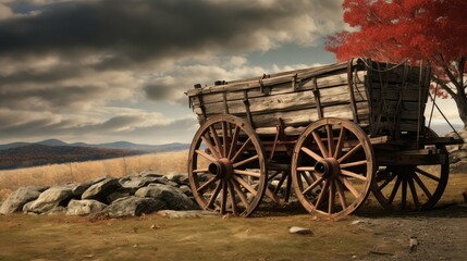 Obraz premium agriculture farm wagon