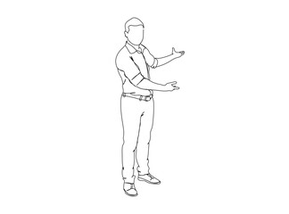 Man, Boy Dresses, Clothing Single Line Drawing Ai, EPS, SVG, PNG, JPG zip file