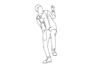 Man, Boy Dresses, Clothing Single Line Drawing Ai, EPS, SVG, PNG, JPG zip file