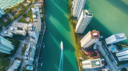 Tissu par mètre Atlantic Ocean Road Aerial view of Miami