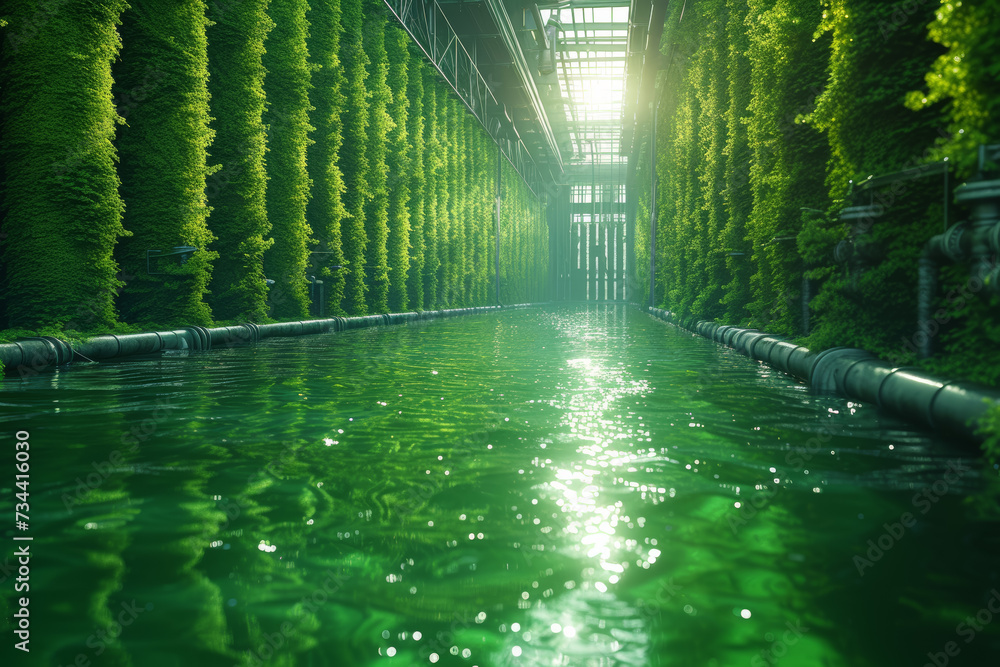 Poster visionaries in algae biofuel technology, developing efficient systems to convert algae into renewabl