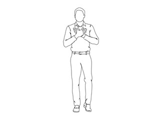Man, Boy Dresses, Clothing Single Line Drawing Ai, EPS, SVG, PNG, JPG zip file