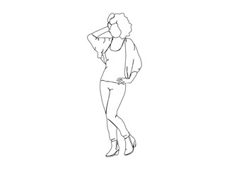 woman, Girl Dresses, Clothing Single Line Drawing Ai, EPS, SVG, PNG, JPG zip file