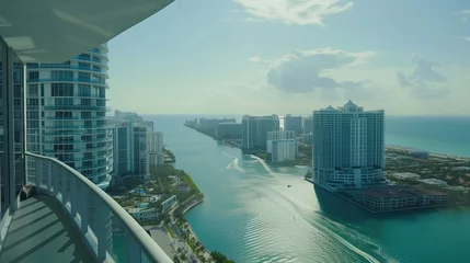 Crédence de cuisine en verre imprimé Atlantic Ocean Road Aerial view of Miami