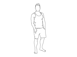 Man, Boy Dresses, Clothing Single Line Drawing Ai, EPS, SVG, PNG, JPG zip file