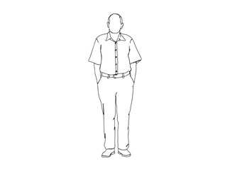 Man, Boy Dresses, Clothing Single Line Drawing Ai, EPS, SVG, PNG, JPG zip file