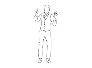 Man, Boy Dresses, Clothing Single Line Drawing Ai, EPS, SVG, PNG, JPG zip file