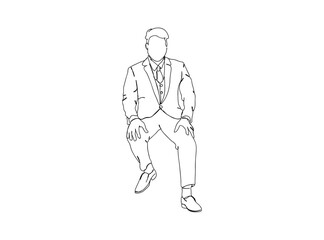 Man, Boy Dresses, Clothing Single Line Drawing Ai, EPS, SVG, PNG, JPG zip file