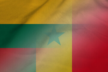 Lithuania and Senegal official flag transborder contract SEN LTU © dmitriy
