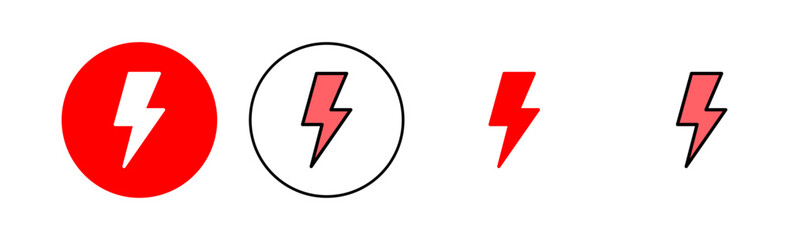 Lightning icon set illustration. electric sign and symbol. power icon. energy sign - obrazy, fototapety, plakaty