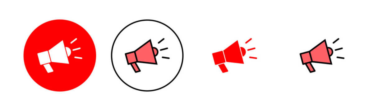 Megaphone icon set illustration. Loudspeaker sign and symbol