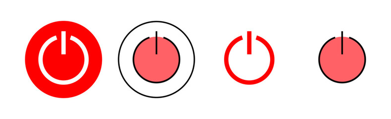 Power icon set illustration. Power Switch sign and symbol. Electric power