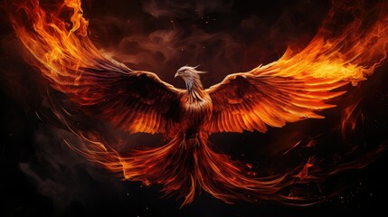legend phoenix bird fire - obrazy, fototapety, plakaty