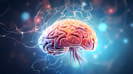 Obraz premium Creative brain, brain 3D rendering