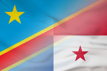 Obraz na płótnie Canvas Democratic Republic of the Congo and Panama political flag transborder negotiation PAN COG