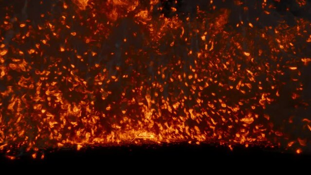 Fire storm, wildfire, forrest fire, blazing and coming at camera, swallows camera, HD 24p