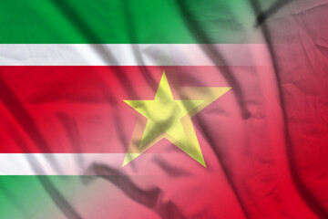 Suriname and Vietnam national flag international negotiation VNM SUR