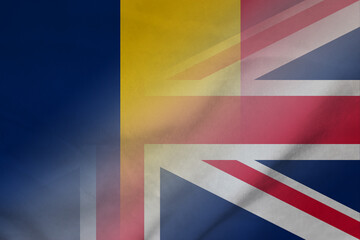 Obraz premium Chad and England state flag international contract GBR CHL