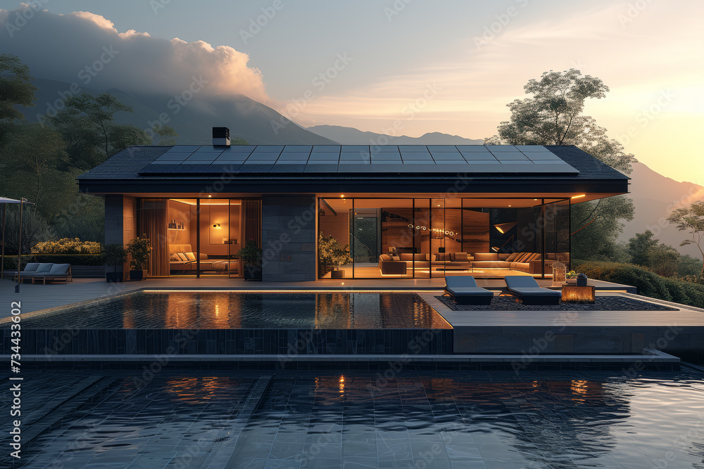Poster a residence with an integrated home energy management system, optimizing energy usage based on real-