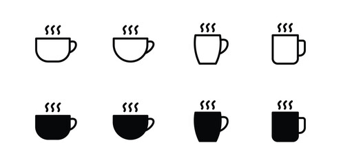 Cup of coffee icon set vector illustration