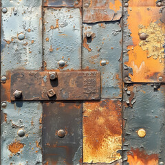 Metal with patina and rust, seamless tile, ai generated