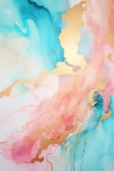 Fluid art texture. Background with abstract mixing paint effect. Liquid acrylic artwork that flows and splashes. Mixed paints for interior poster, design card, banner, wallpaper