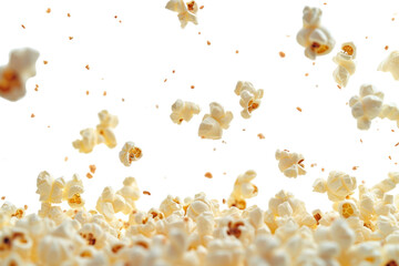 Popcorn isolated on transparent and white background.PNG image	
