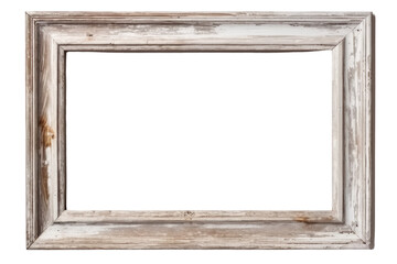 Old picture frame isolated on transparent and white background.PNG image	