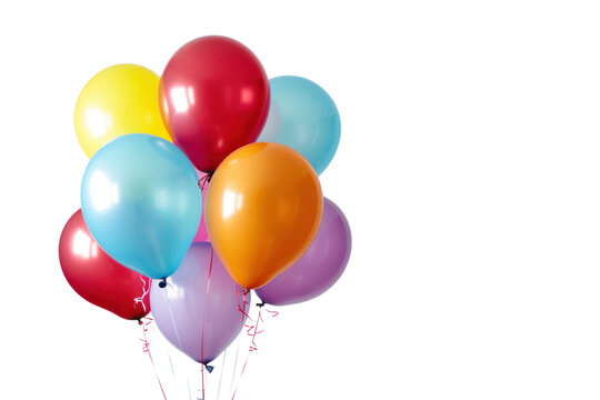 Colorful balloons isolated on transparent and white background.PNG image