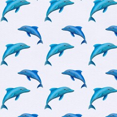 Naklejka premium Dolphin Pattern Background
