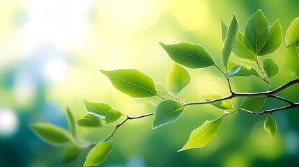 Obraz premium Spring season, vibrant green background