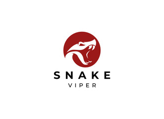 Head snake logo design template