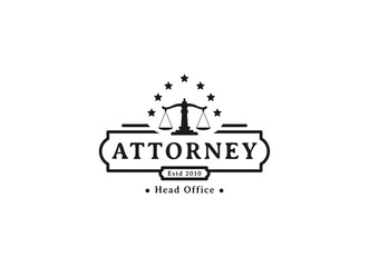 attorney and law business logo design concept, vector illustration.