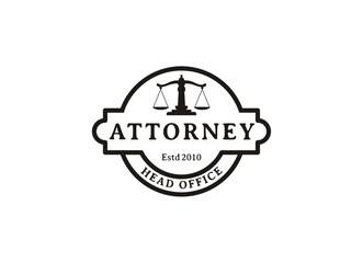 attorney and law business logo design concept, vector illustration.