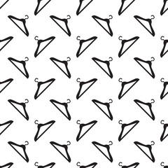 Classic Hanger Hang Line by Line Vector Pattern