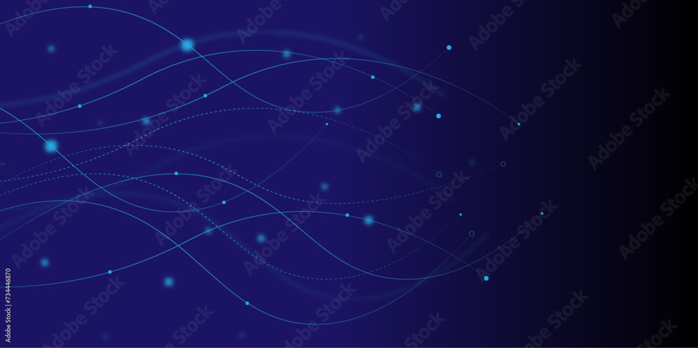 Poster artificial intelligence and network connection concept with glowing neural. global communication tec