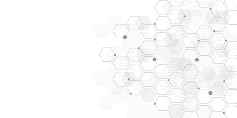 Vectors Geometric abstract background with simple Hexagon elements. Vector illustration for medicine, technology or science design 