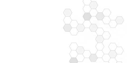 Abstract background with geometric shapes and hexagon pattern. Hexagonal shape design elements for a banner or website header template