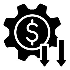 Expense Optimization glyph icon, related to financial and business theme, use for UI or UX kit, web and app development