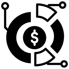 Asset Allocation glyph icon, related to financial and business theme, use for UI or UX kit, web and app development